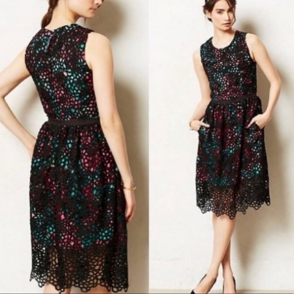 Anthropologie Wolven Terrace Floral Lace Dress